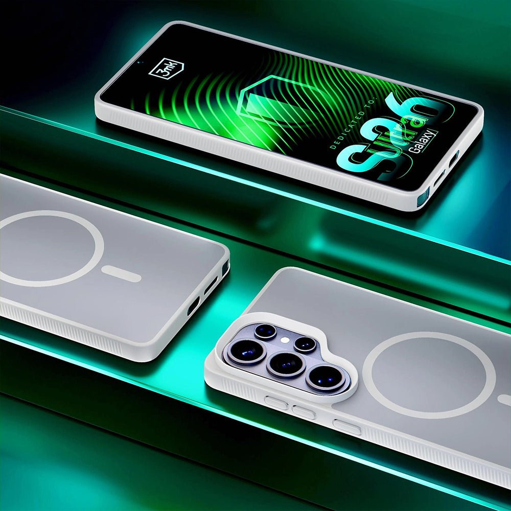 3MK Samsung Galaxy S26 Ultra - Σκληρή Θήκη με Πλαίσιο Σιλικόνης και MagSafe - Smoke MagCase - White