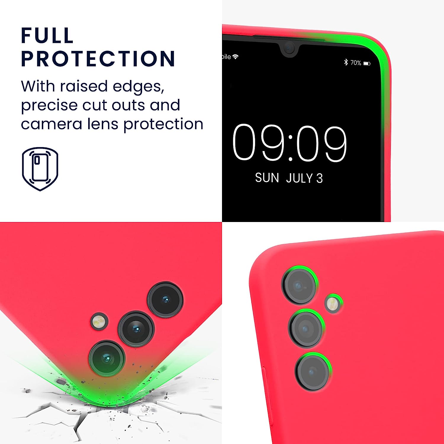 KW Samsung Galaxy A34 5G Θήκη Σιλικόνης Rubber TPU - Neon Pink - 60807.77