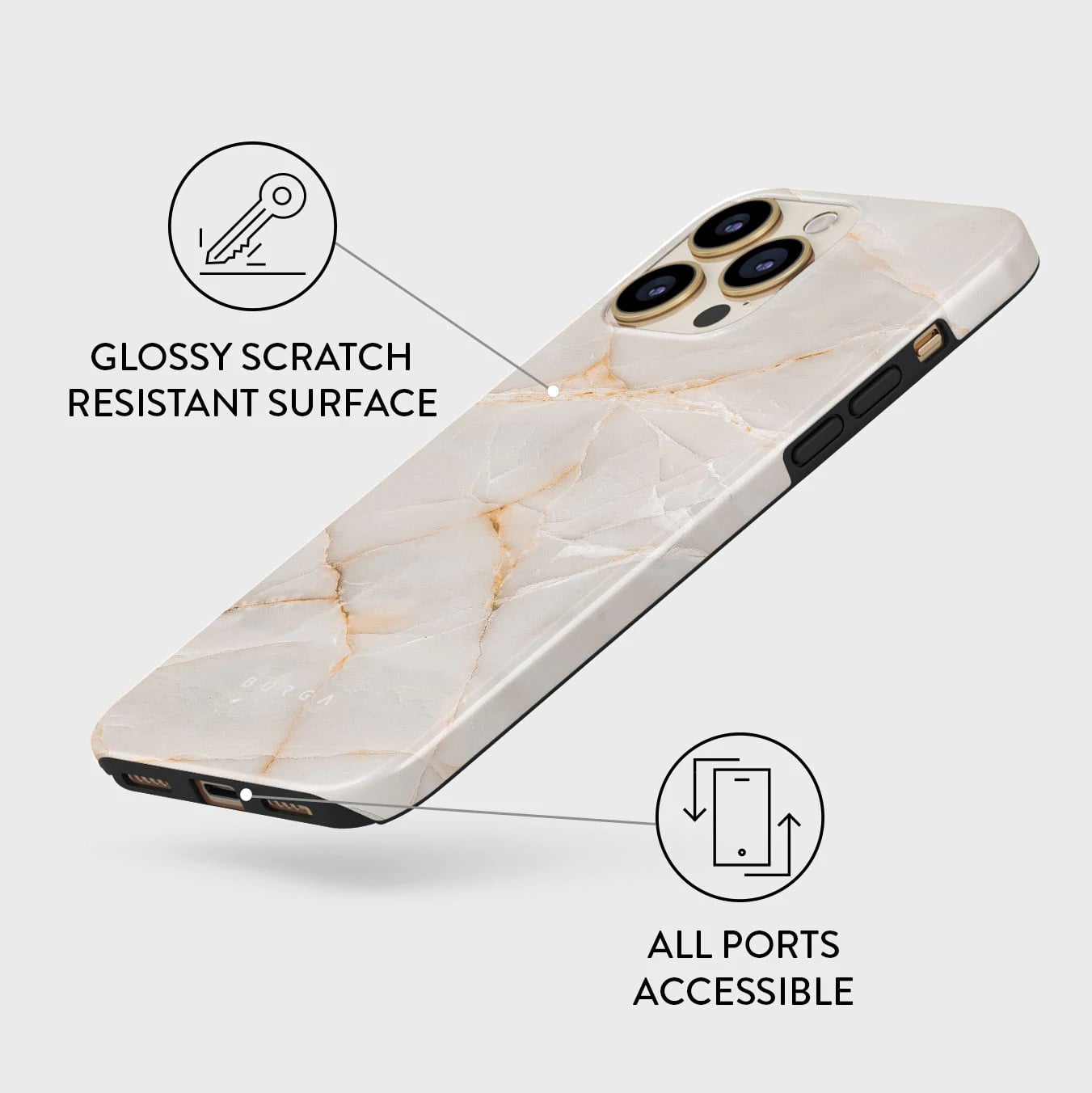 Burga iPhone 13 Pro Fashion Tough Σκληρή Θήκη - Vanilla Sand