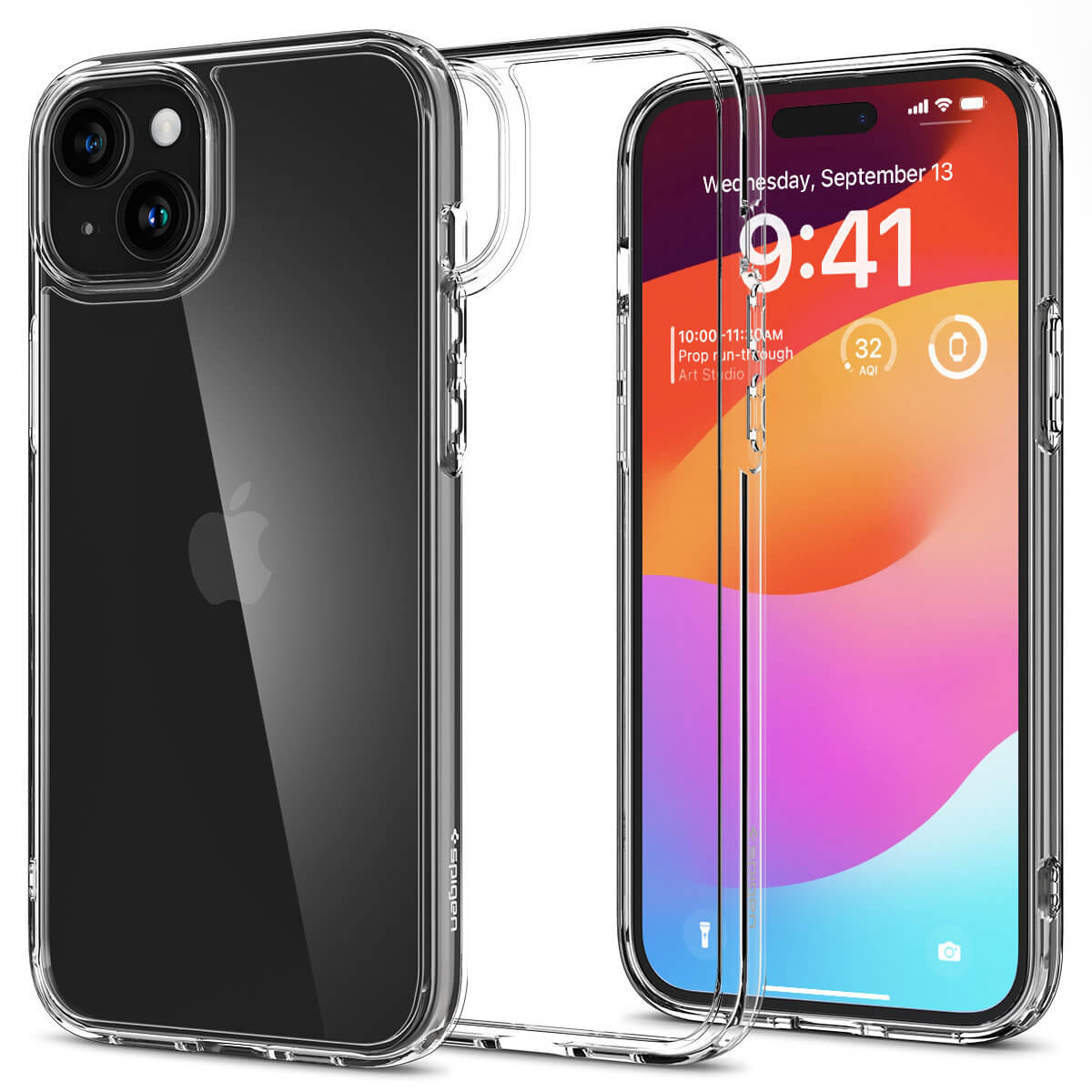 Spigen iPhone 15 Plus Crystal Hybrid Σκληρή Θήκη με Πλαίσιο Σιλικόνης - Crystal Clear