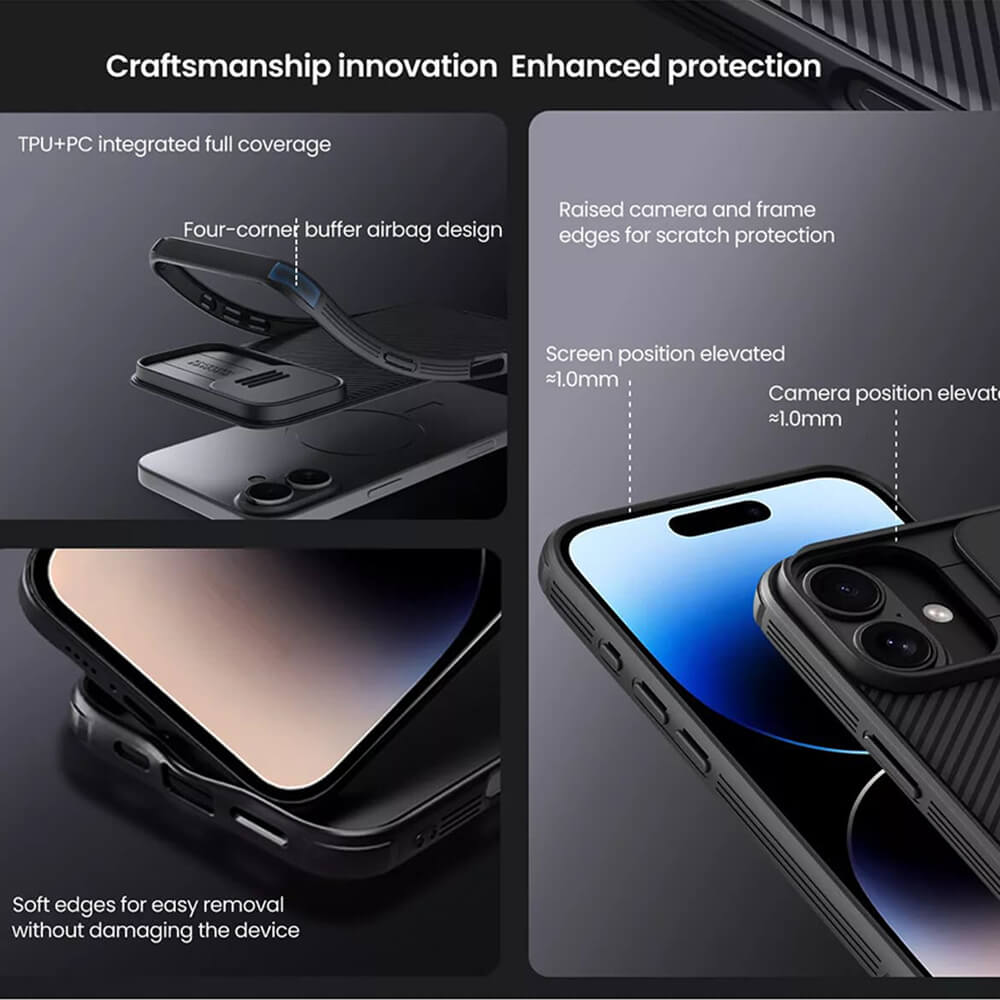 Nillkin iPhone 16 Plus CamShield Pro Σκληρή Θήκη με Κάλυμμα για την Κάμερα - Green
