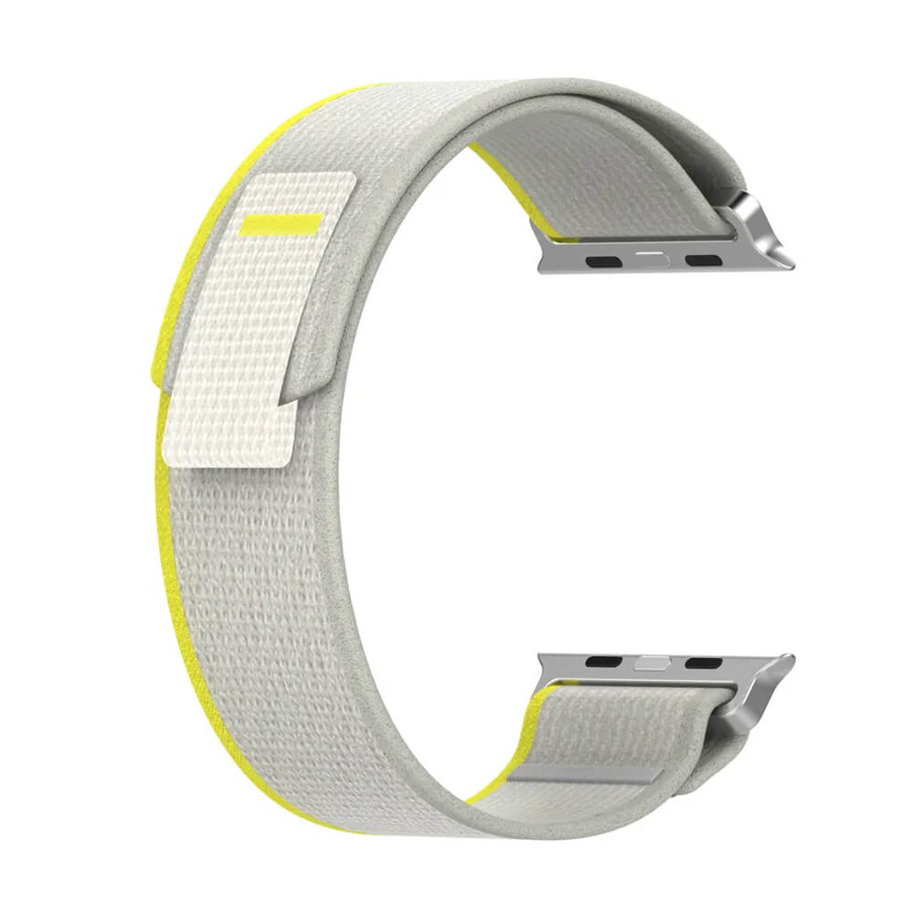 Techsuit Λουράκι Apple Watch 2/3/4/5/6/7/8/9/10/11 - SE (1/2/3) - 38/40/41/42mm Watchband W039 Nylon - Yellow / Gray