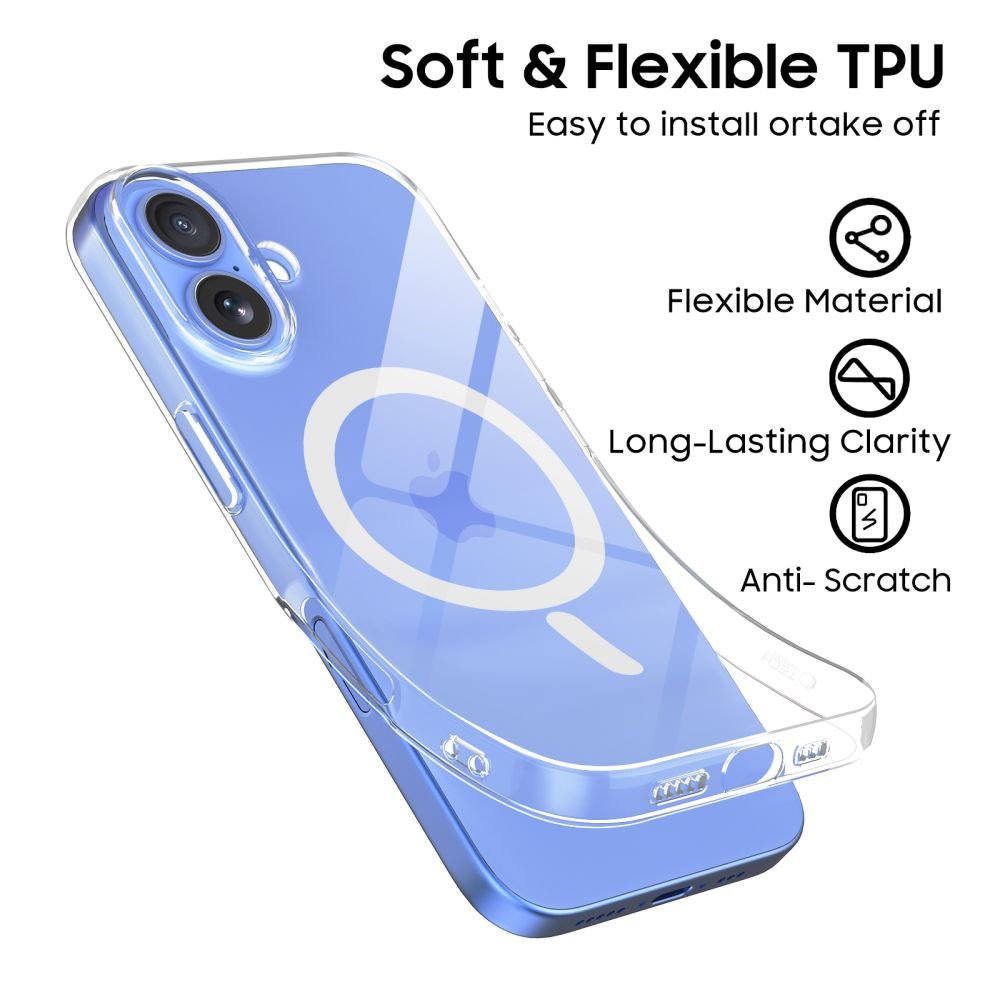 Tech - Protect iPhone 16 Flexair Θήκη Σιλικόνης TPU με MagSafe - Διάφανη