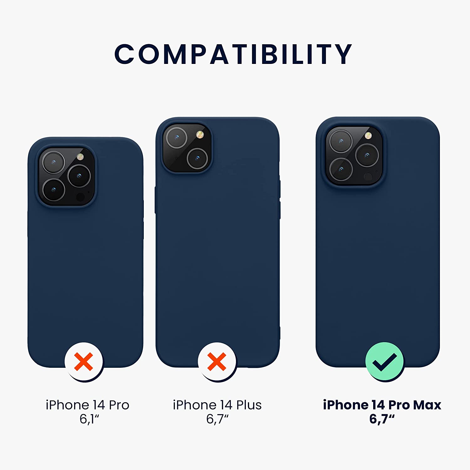 KW iPhone 14 Pro Max Θήκη Σιλικόνης Rubberized TPU - Navy Blue - 59082.116