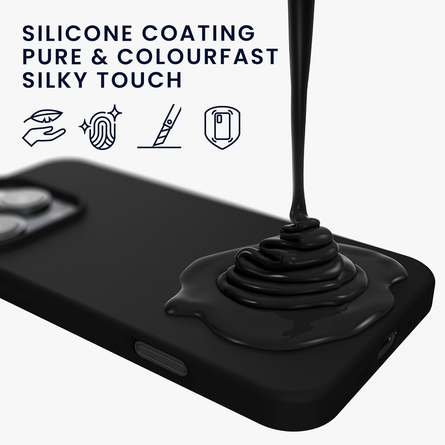 KW iPhone 16 Pro Max Θήκη Σιλικόνης Rubberized TPU - Black