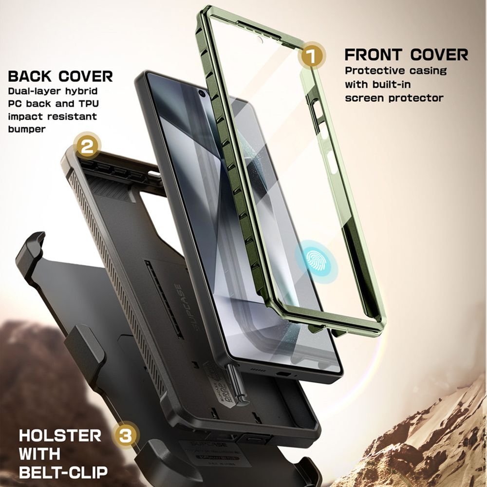 Supcase Samsung Galaxy S25 Ultra Unicorn Beetle Pro 2 Σκληρή Θήκη με Προστασία Οθόνης και Stand - Green