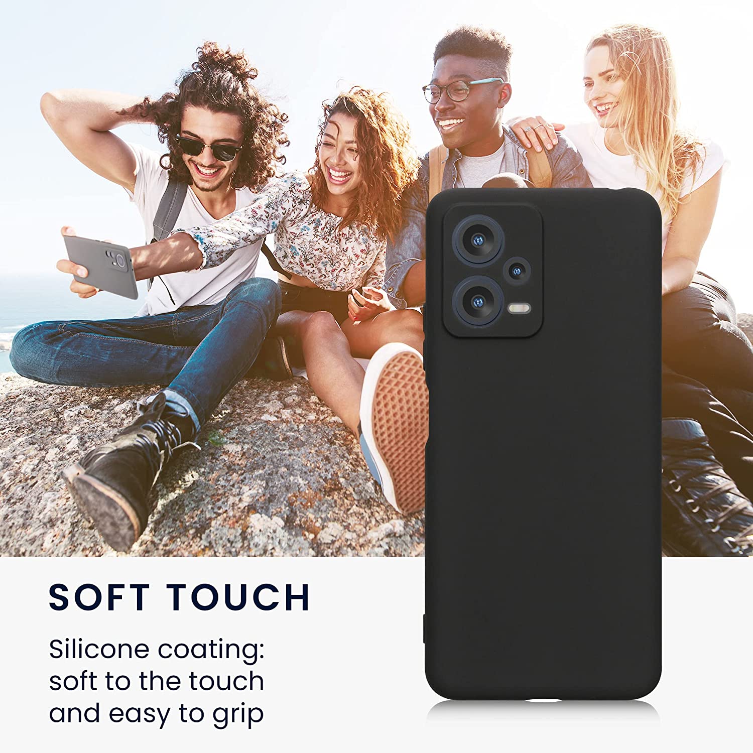 KW Xiaomi Redmi Note 12 5G / Poco X5 5G Θήκη Σιλικόνης TPU - Matte Black - 60887.47