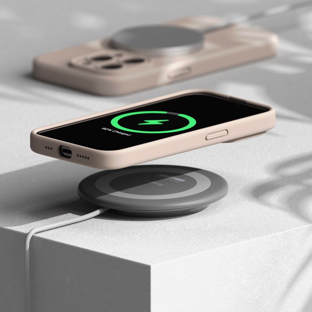Ringke iPhone 15 Pro Max Silicone Magnetic MagSafe Case Θήκη Σιλικόνης με MagSafe - Pink Sand