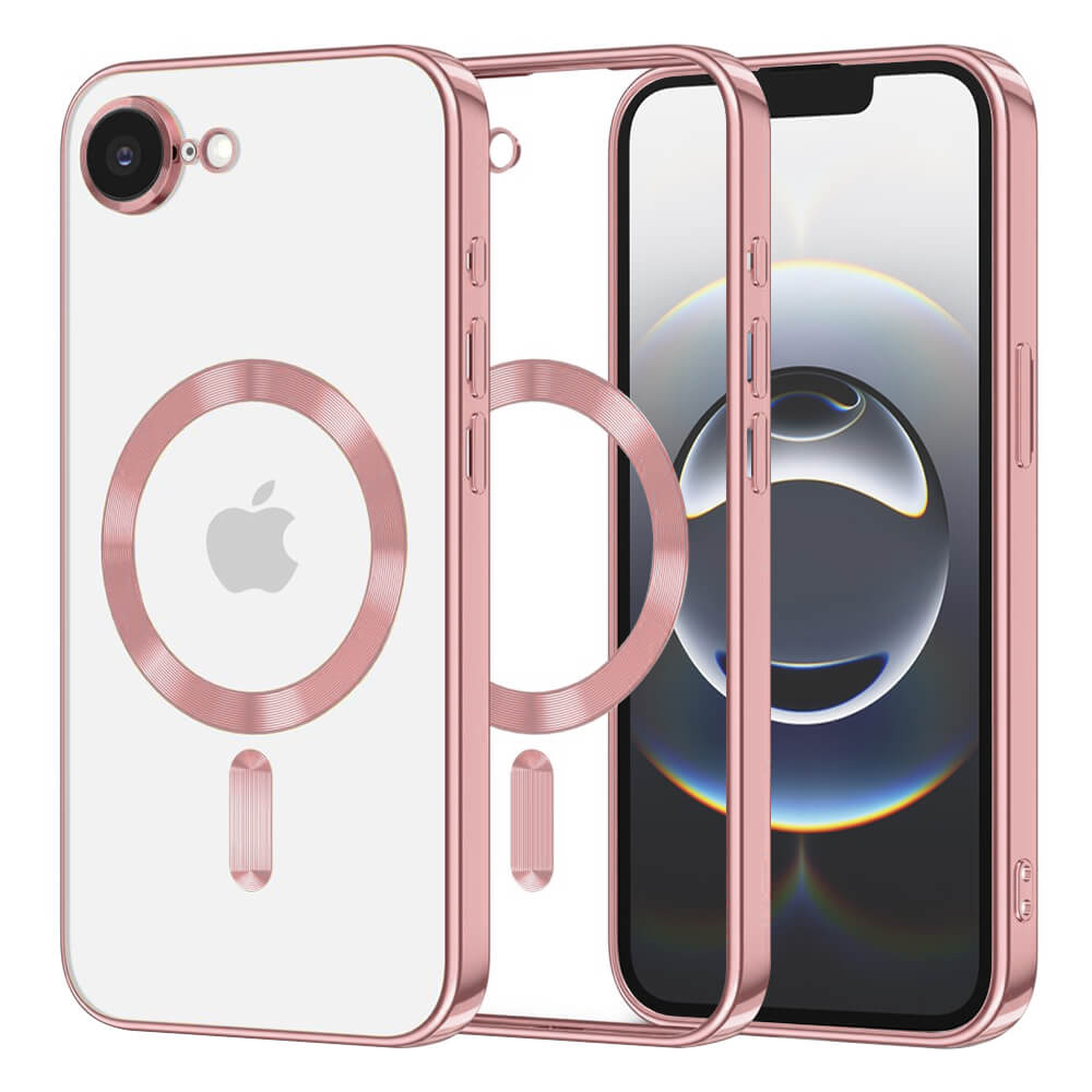Techsuit iPhone 16e - Luxury Crystal MagSafe - Θήκη Σιλικόνης - Pink