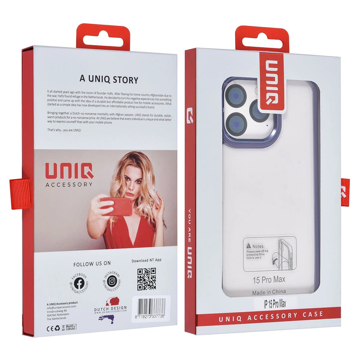 Tuniq iPhone 15 Pro Max - Σκληρή Θήκη με Πλαίσιο Σιλικόνης - Μοβ / Διάφανο