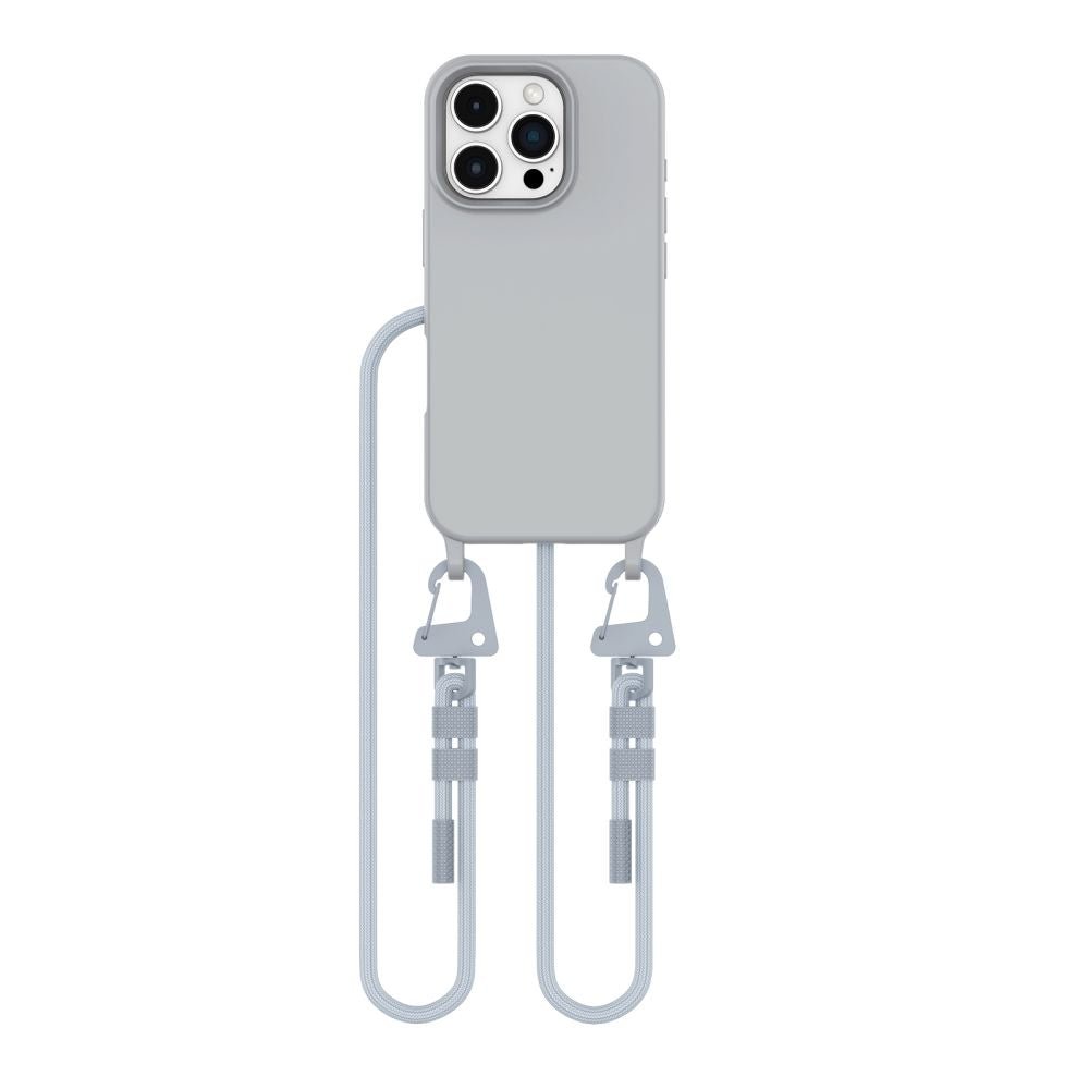 Tech - Protect iPhone 16 Pro Max MagNecklace - MagSafe Θήκη Σιλικόνης TPU με Pυθμιζόμενο Αποσπώμενο Κορδόνι - Crayon Grey