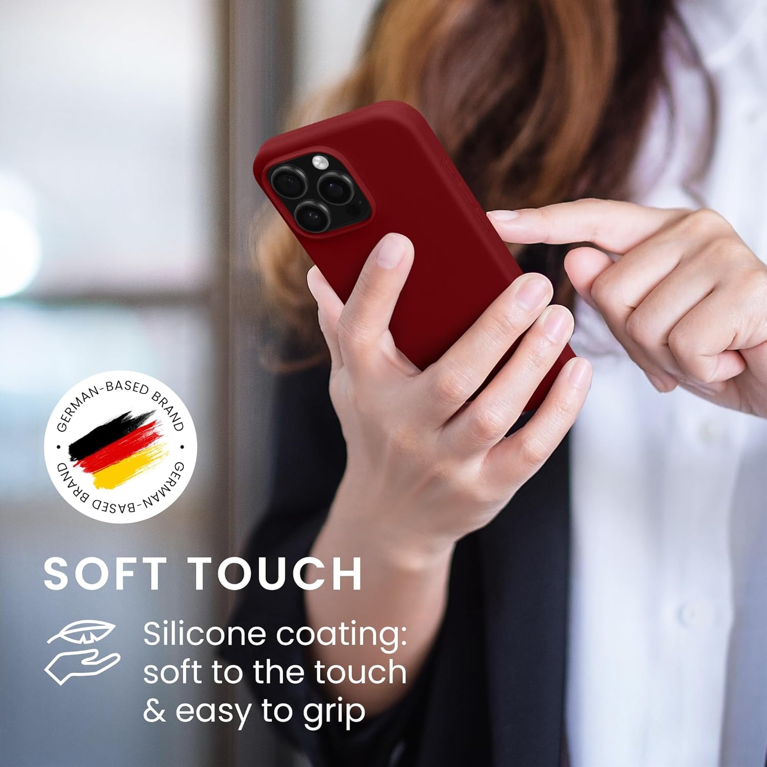 KW iPhone 16 Pro Θήκη Σιλικόνης Rubberized TPU - Rhubarb Red