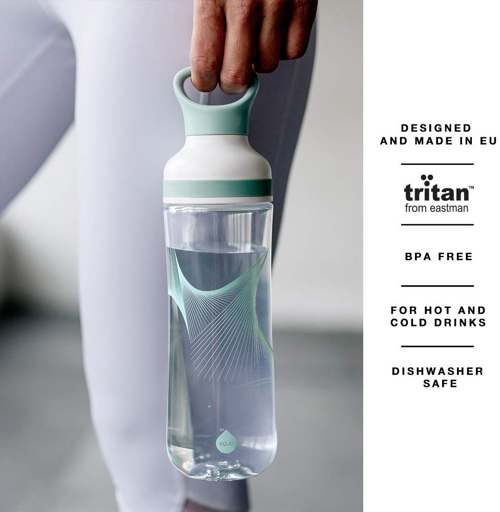 Equa Flow Wave 2in1 Πλαστικό Μπουκάλι Νερού BPA Free - 800ml - Blue / Διάφανο