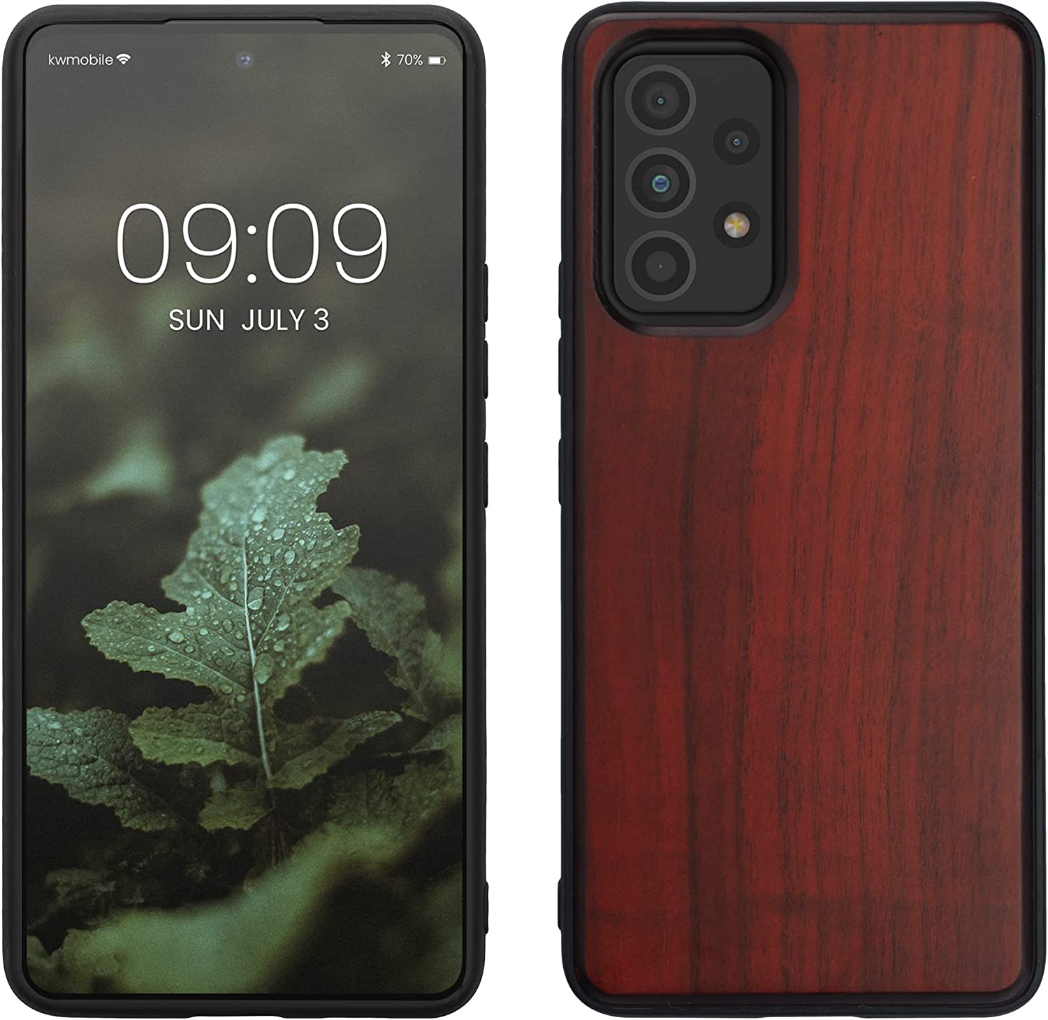 KW Samsung Galaxy A53 5G Θήκη από Φυσικό Ξύλο - Dark Red - 57997.20