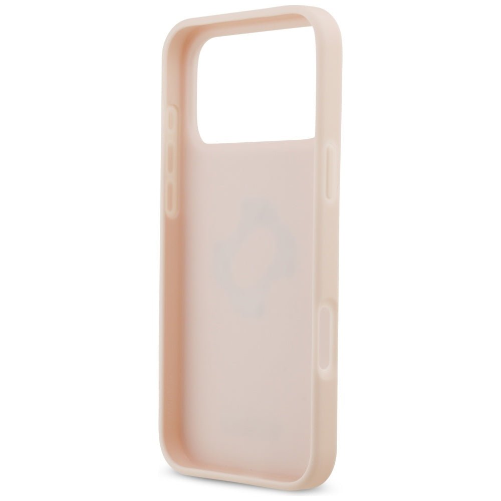 Guess iPhone 17 Pro Max - Grained Big 4G and Classic Logo - Σκληρή Θήκη με Επένδυση από Οικολογικό Δέρμα - Pink - GUHCP17XPGT4MBP