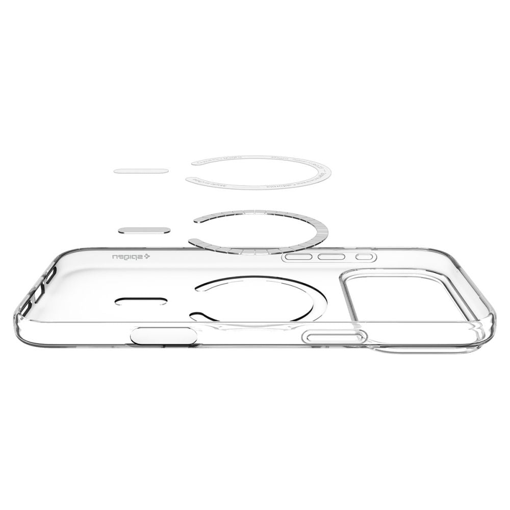 Spigen iPhone 18 Pro Max / iPhone 17 Pro Max - Θήκη Σιλικόνης με MagSafe - Liquid Crystal Mag - Clear / White