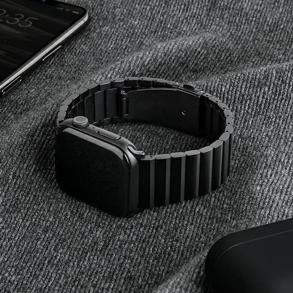 Uniq Λουράκι Apple Watch 2 / 3 / 4 / 5 / 6 / 7 / 8 / 9 / SE / SE 2 / Ultra / Ultra 2 - 42 / 44 / 45 / 49 mm Strova από Ανοξείδωτο Ατσάλι - Midnight Black