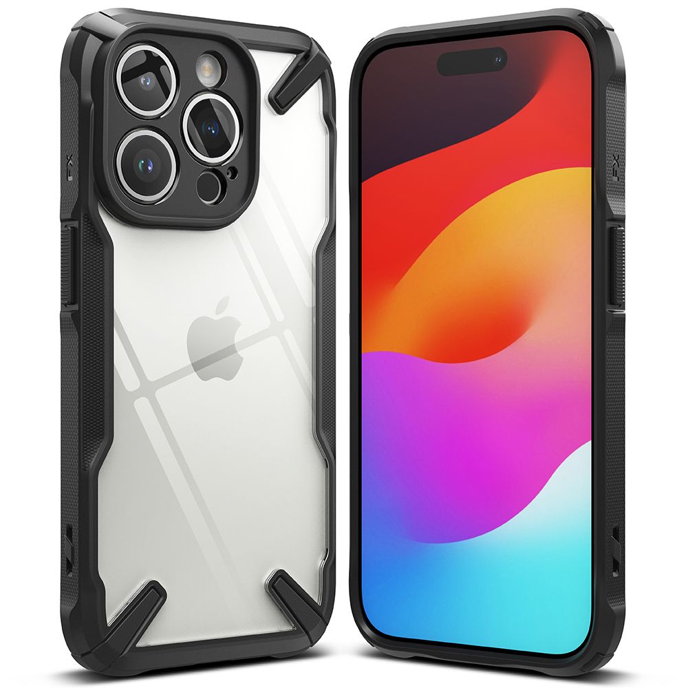 Ringke iPhone 15 Pro Max Fusion X Σκληρή Θήκη με Πλαίσιο Σιλικόνης - Black - Διάφανη