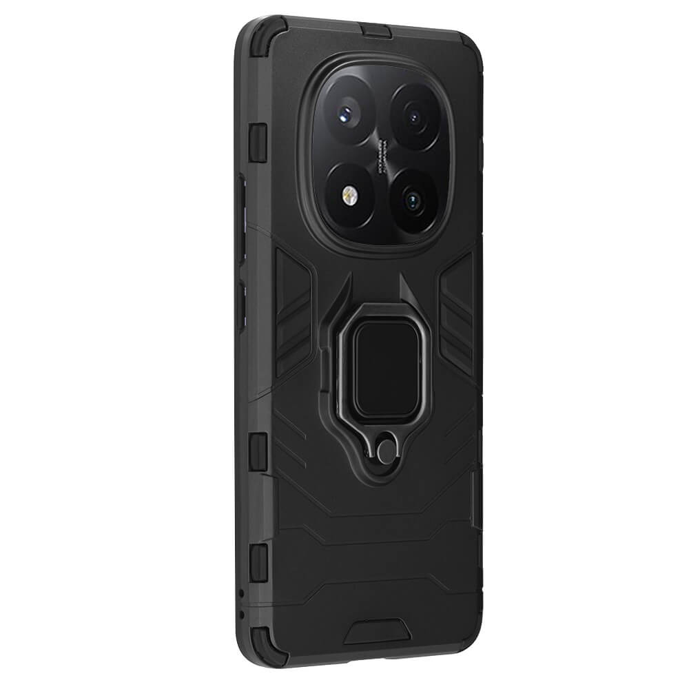 Techsuit Xiaomi Redmi Note 14 Pro+ 5G - Silicone Shield - Σκληρή Θήκη με Δαχτυλίδι Συγκράτησης - Black
