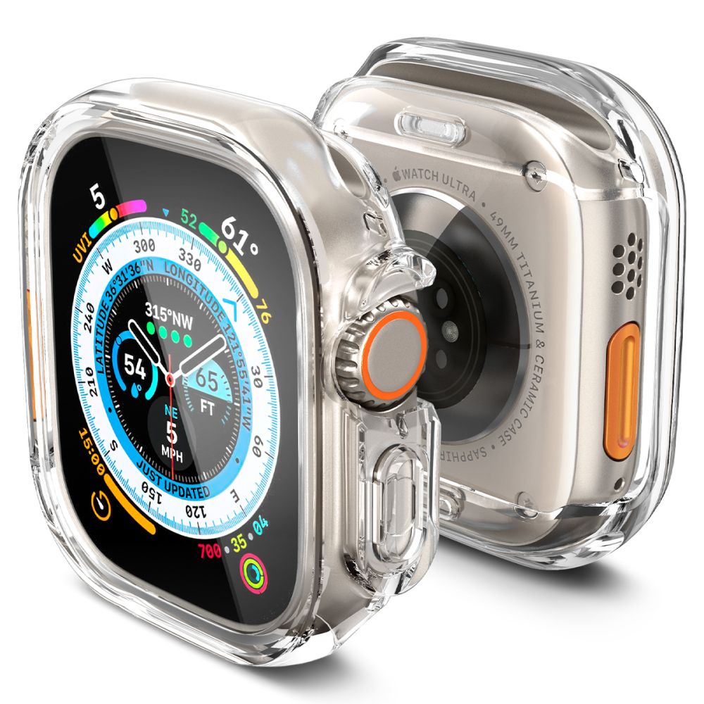 Spigen Θήκη Apple Watch Ultra / Ultra 2 - 49 mm Ultra Hybrid με Προστασία οθόνης - Crystal Clear