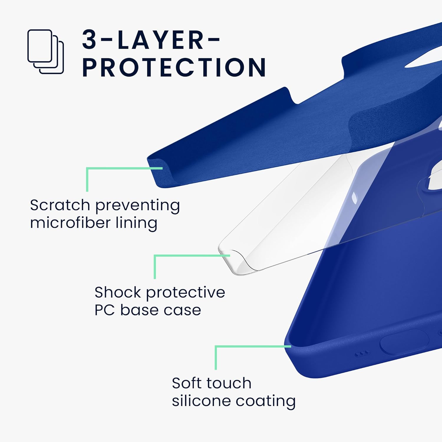 KW iPhone 16 Pro Θήκη Σιλικόνης Rubberized TPU - Baltic Blue