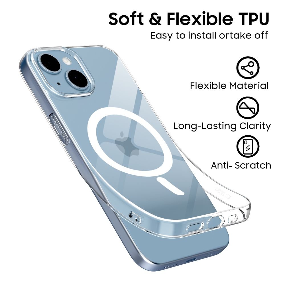 Tech - Protect iPhone 13 / 14 Flexair Θήκη Σιλικόνης TPU με MagSafe - Διάφανη