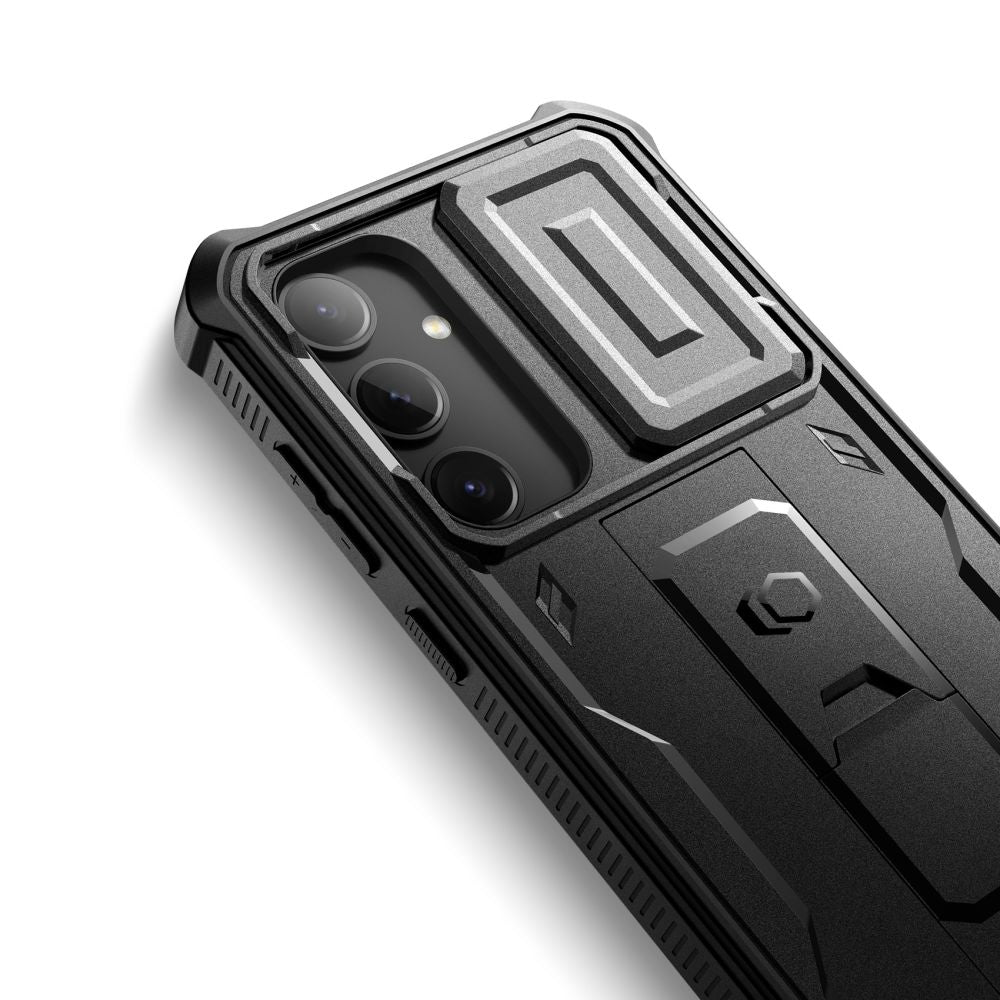 Tech - Protect Samsung Galaxy S24+ Kevlar Cam+ Θήκη 360 Full Body με Προστασία για την Οθόνη και την Κάμερα και Stand - Black