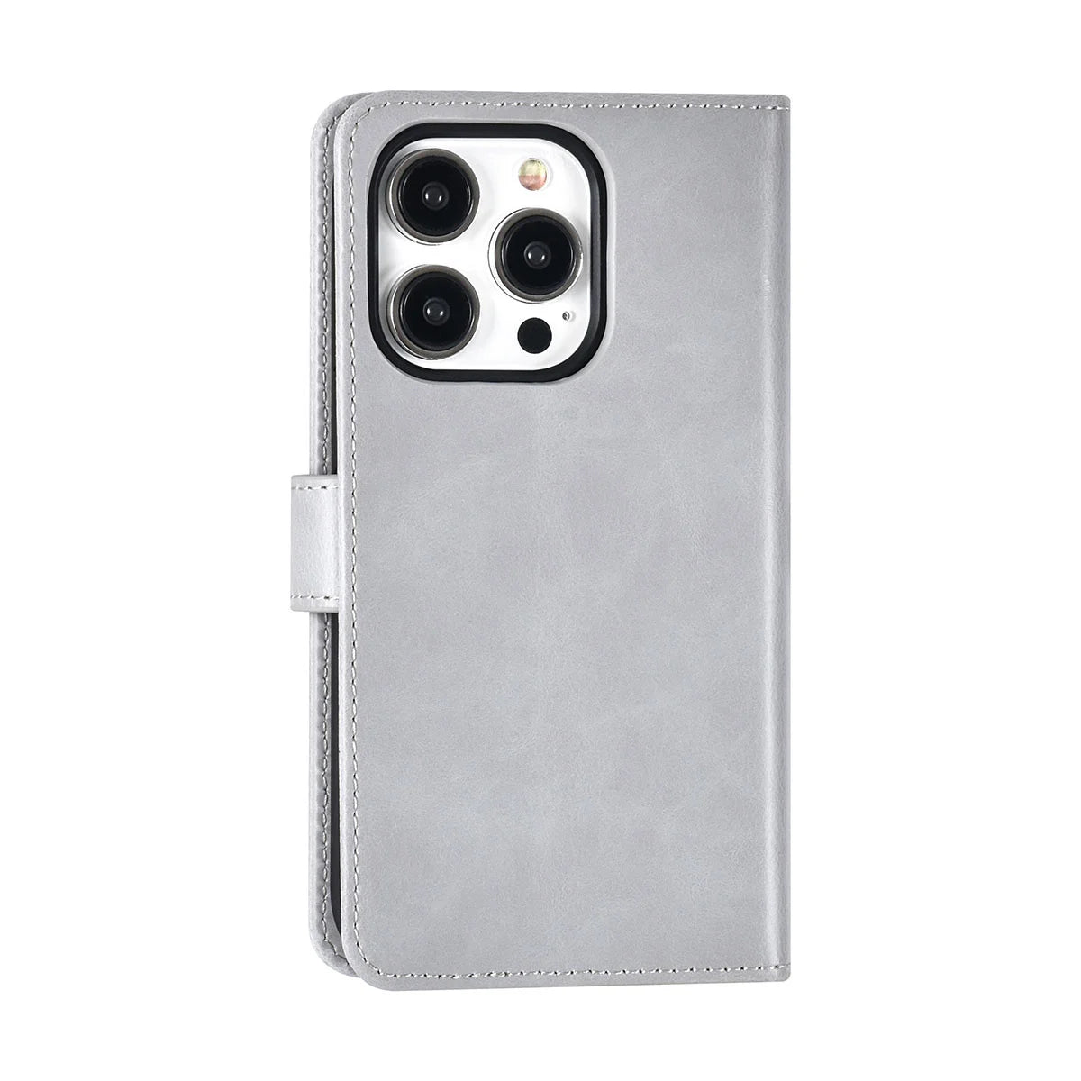 Tuniq iPhone 15 Pro - 2 σε 1 - Θήκη Πορτοφόλι από Δερματίνη με Αποσπώμενη Θήκη - Γκρι