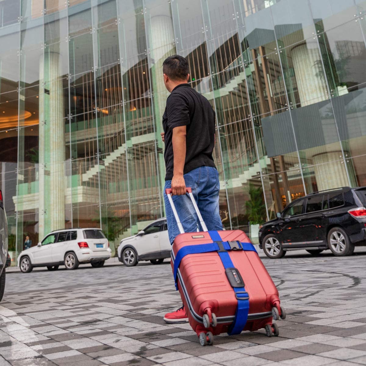 Navaris Ιμάντας Ασφαλείας Αποσκευών με Συνδυασμό TSA - Blue - 51357.04