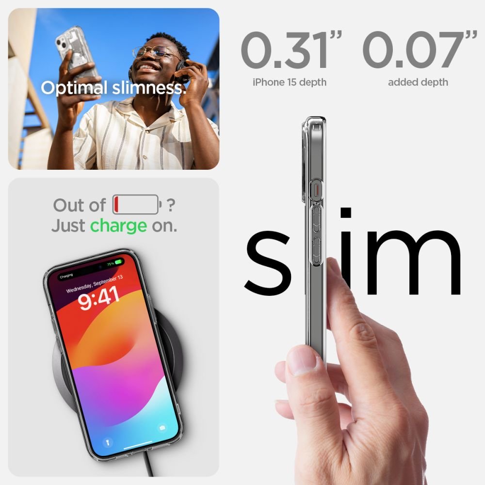 Spigen iPhone 15 Ultra Hybrid Mag Σκληρή Θήκη με Πλαίσιο Σιλικόνης Και MagSafe - Zero One White