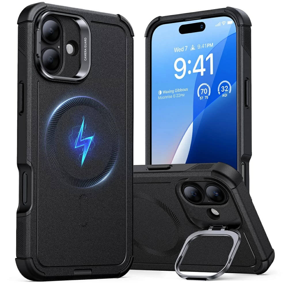 ESR iPhone 16 Cyber Armor Kickstand Σκληρή Θήκη με Stand και MagSafe - Black
