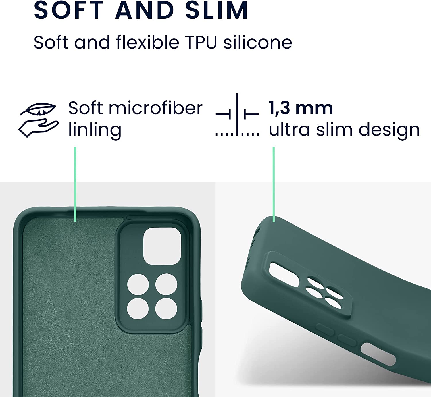 KW Xiaomi Redmi Note 11 Pro+ 5G Θήκη Σιλικόνης Rubberized TPU - Moss Green - 58097.169