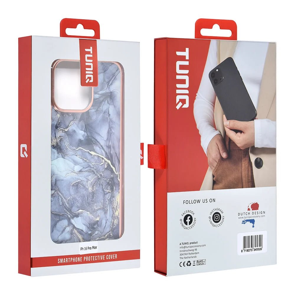 Tuniq iPhone 16 Pro Max Silicone Θήκη Σιλικόνης - Marble / Grey