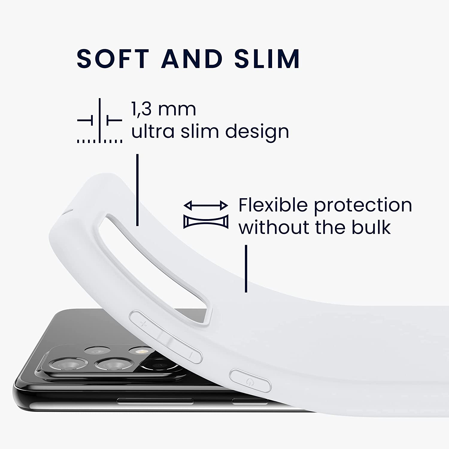 KW Samsung Galaxy A52 / A52 5G / A52s 5G Θήκη Σιλικόνης TPU - Matte White - 54346.48
