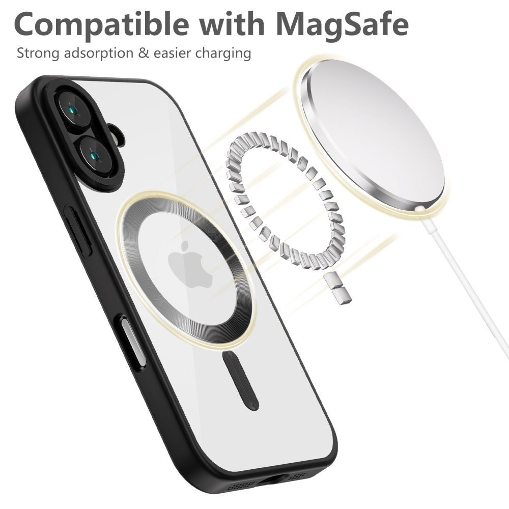 Tech - Protect iPhone 16 MagFlex Θήκη Σιλικόνης TPU με MagSafe - Διάφανη / Satin Black