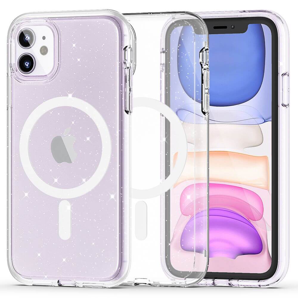 Tech - Protect iPhone 11 Flexair Hybrid MagSafe Σκληρή Θήκη με Πλαίσιο Σιλικόνης και MagSafe - Glitter