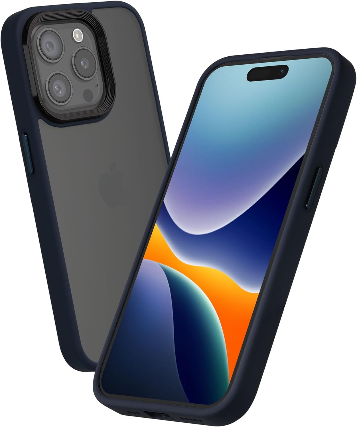 Kalibri iPhone 15 Pro Σκληρή Θήκη με Πλαίσιο Σιλικόνης - Matte Dark Blue / Ημιδιάφανη - KLB000022NM002C