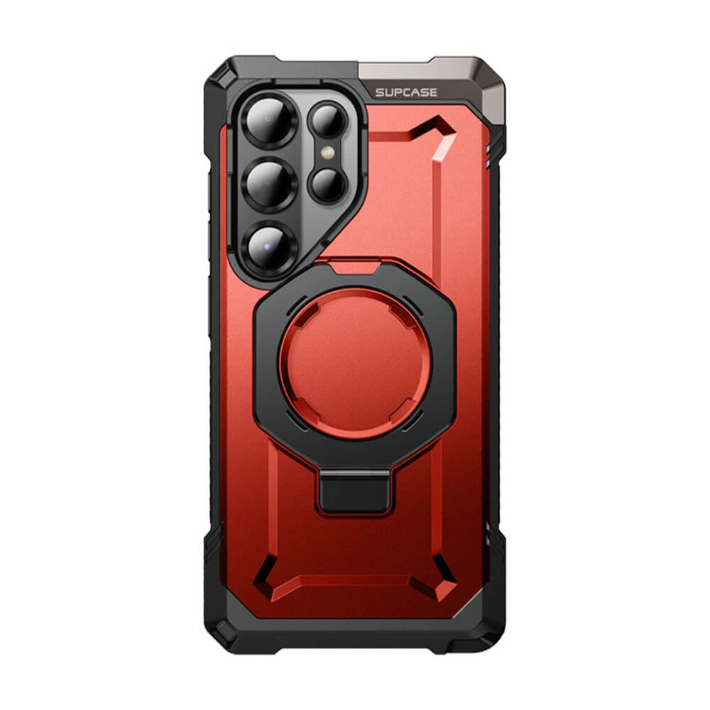 Supcase Samsung Galaxy S25 Ultra Unicorn Beetle Defender Σκληρή Θήκη με MagSafe και Stand - Metallic Red