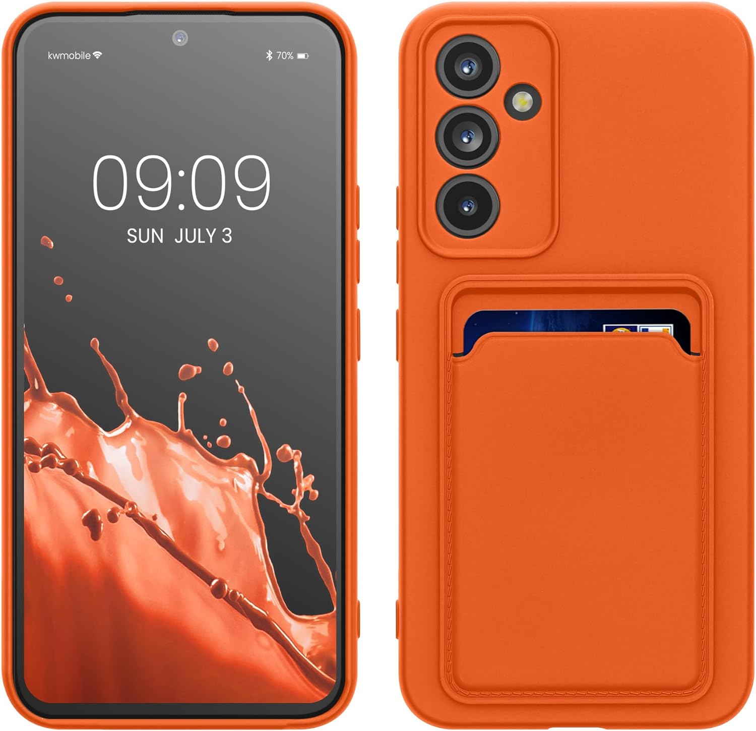 KW Samsung Galaxy A54 5G Θήκη Σιλικόνης TPU με Υποδοχή για Κάρτα - Orange