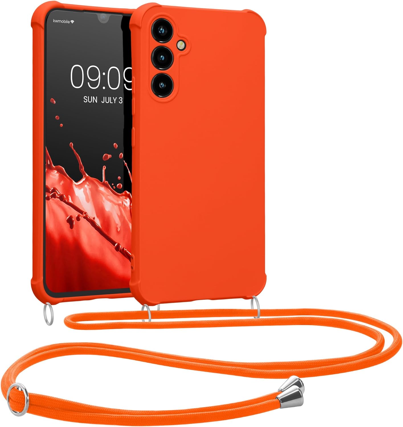 KW Samsung Galaxy A34 5G Θήκη Σιλικόνης TPU με Λουράκι - Fruity Orange - ‎60820.150