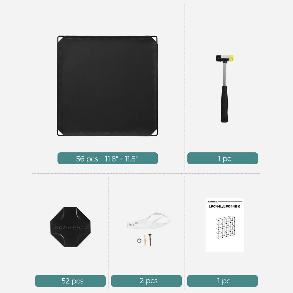 Songmics Σύστημα Αποθήκευσης με 16 Ράφια - Black - LPC44BK