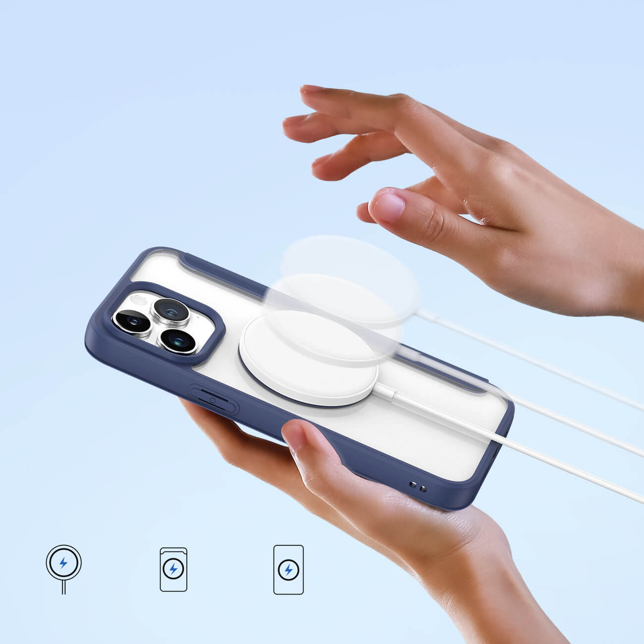 Dux Ducis iPhone 15 Pro Skin X Pro Magnetic Flip Case Θήκη Βιβλίο με MagSafe - Blue