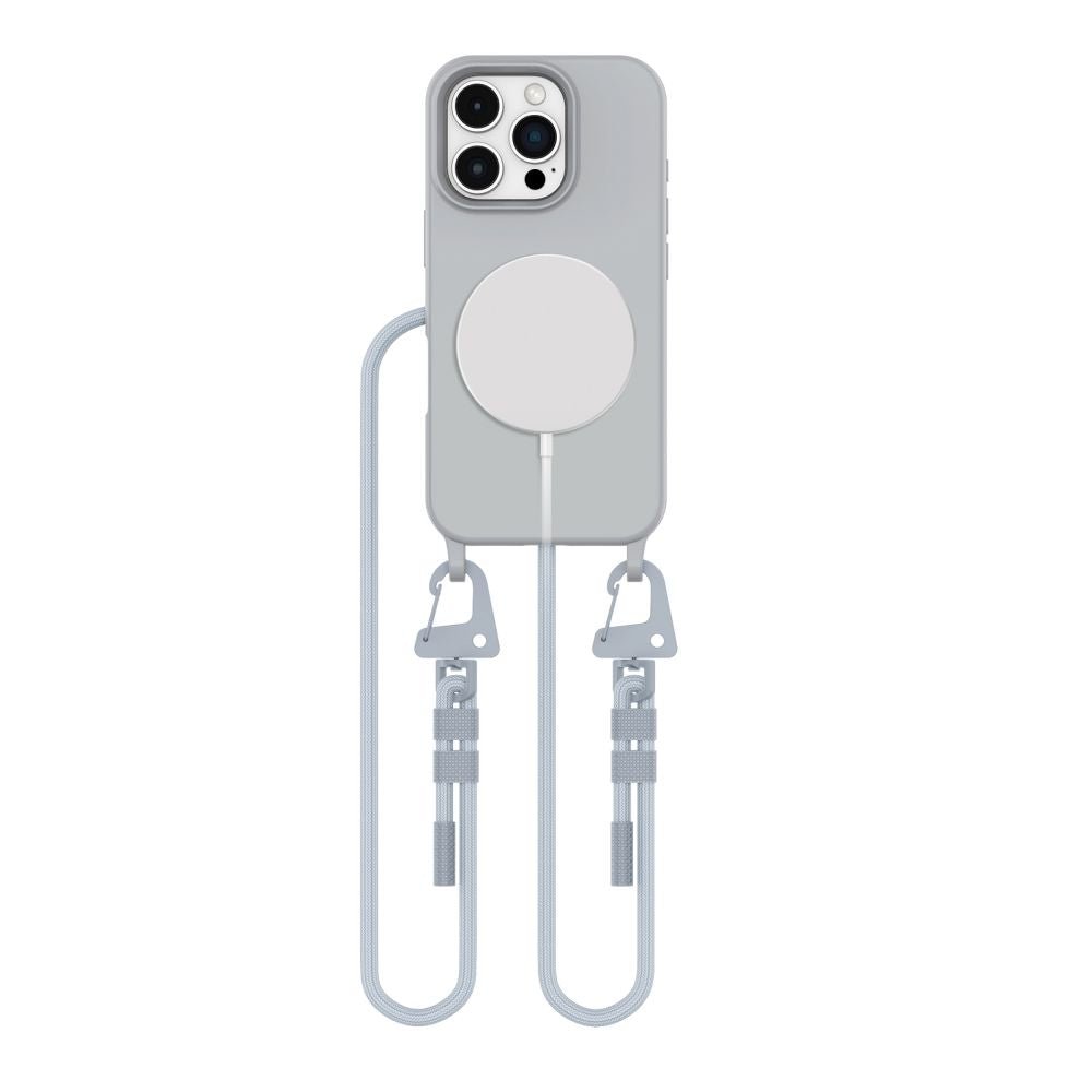 Tech - Protect iPhone 16 Pro Max MagNecklace - MagSafe Θήκη Σιλικόνης TPU με Pυθμιζόμενο Αποσπώμενο Κορδόνι - Crayon Grey