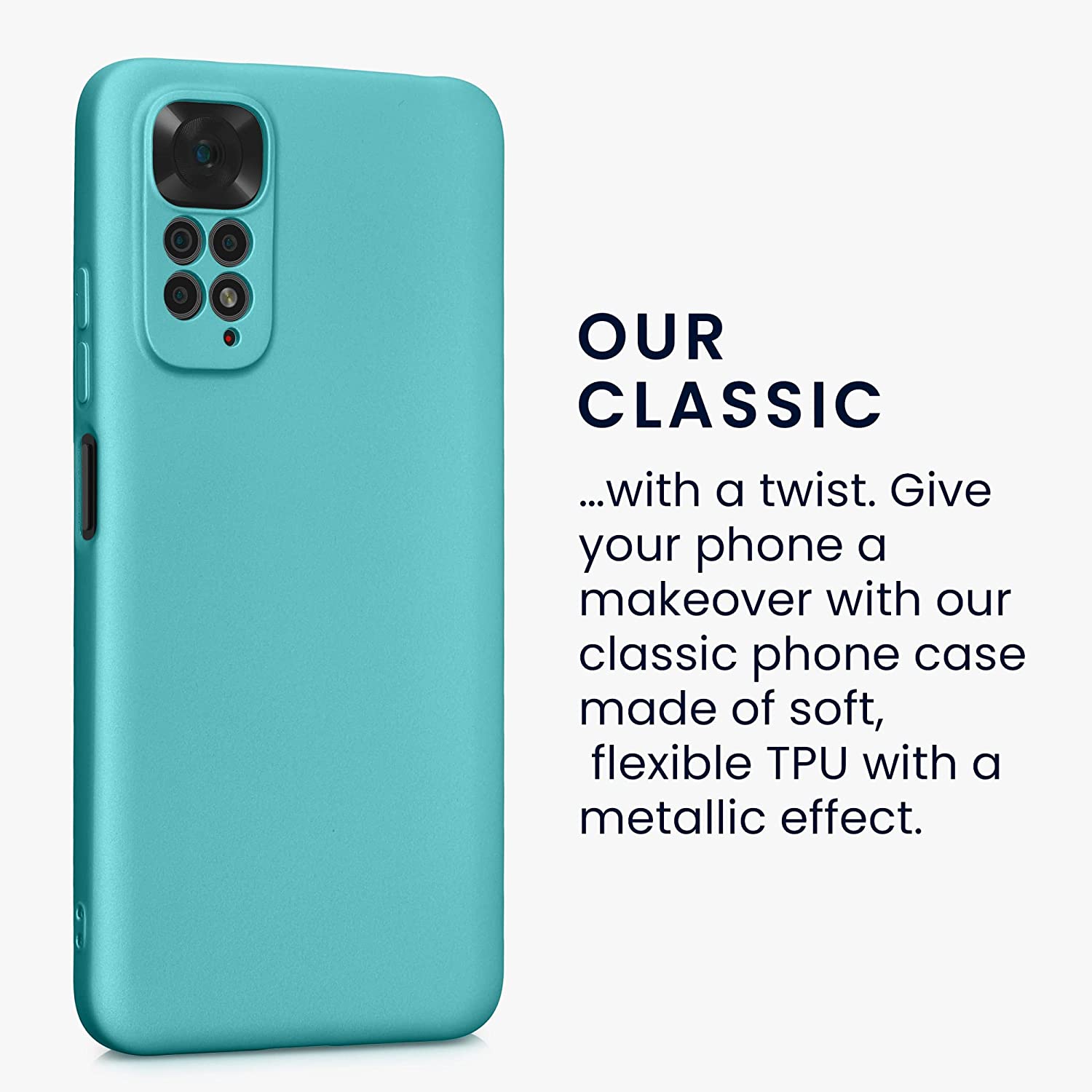 KW Xiaomi Redmi Note 11 / Redmi Note 11S Θήκη Σιλικόνης TPU - Metallic Mint Green - 58651.231