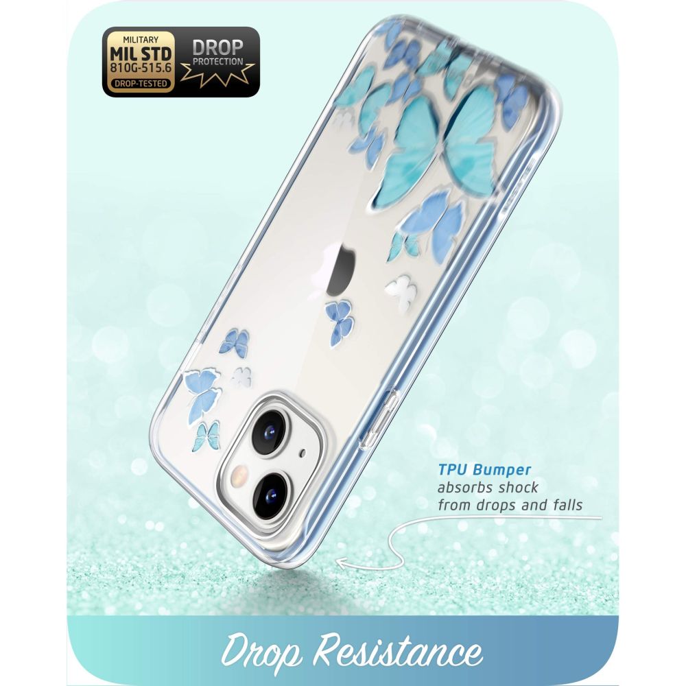i - Blason iPhone 14 Plus Cosmo Σκληρή Θήκη με Πλαίσιο Σιλικόνης και Προστασία Οθόνης - Blue Fly