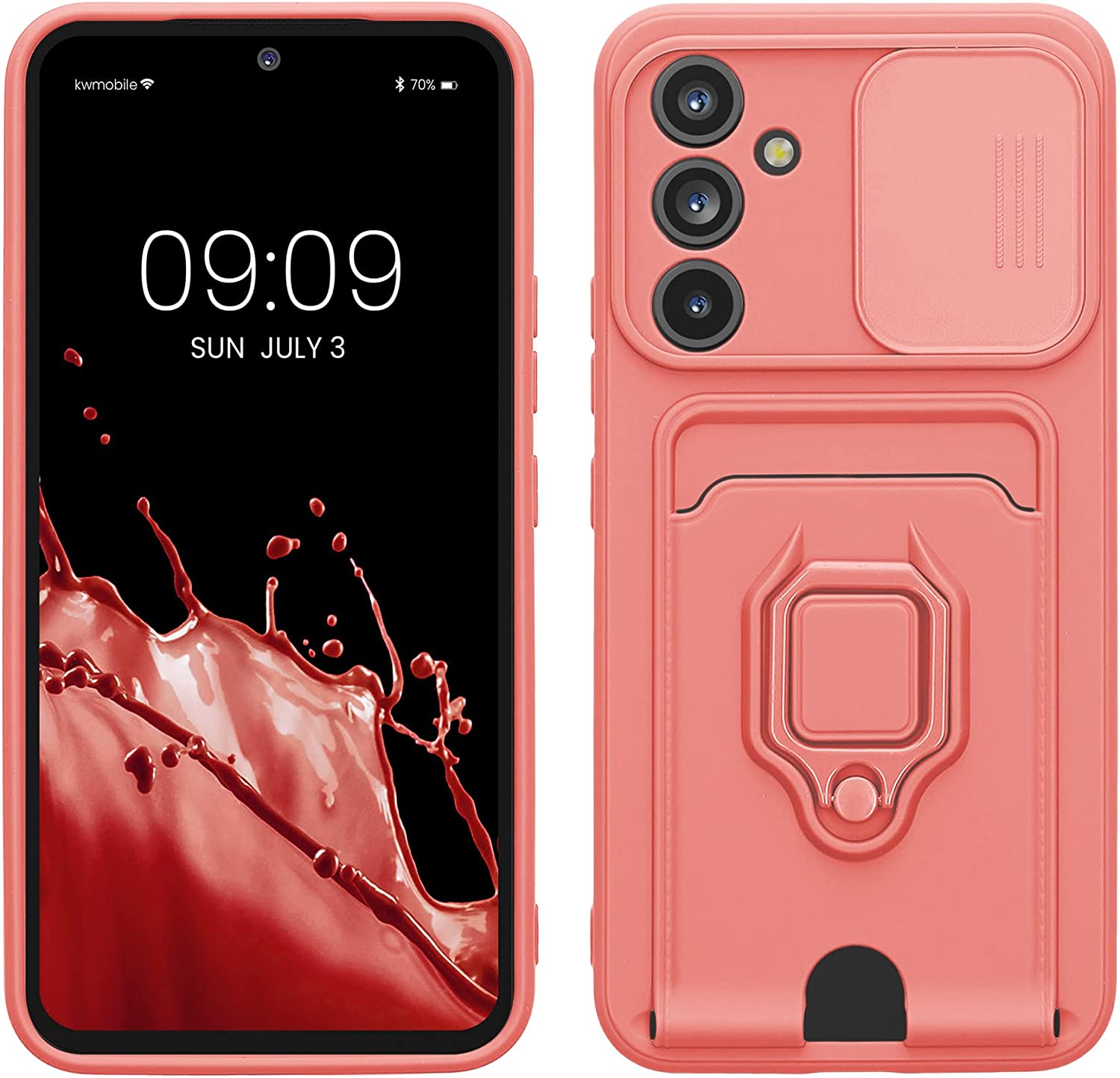 KW Samsung Galaxy A54 5G Θήκη Σιλικόνης με Κάλυμμα για την Κάμερα και Δαχτυλίδι Συγκράτησης - Winter Rose - 61339.193