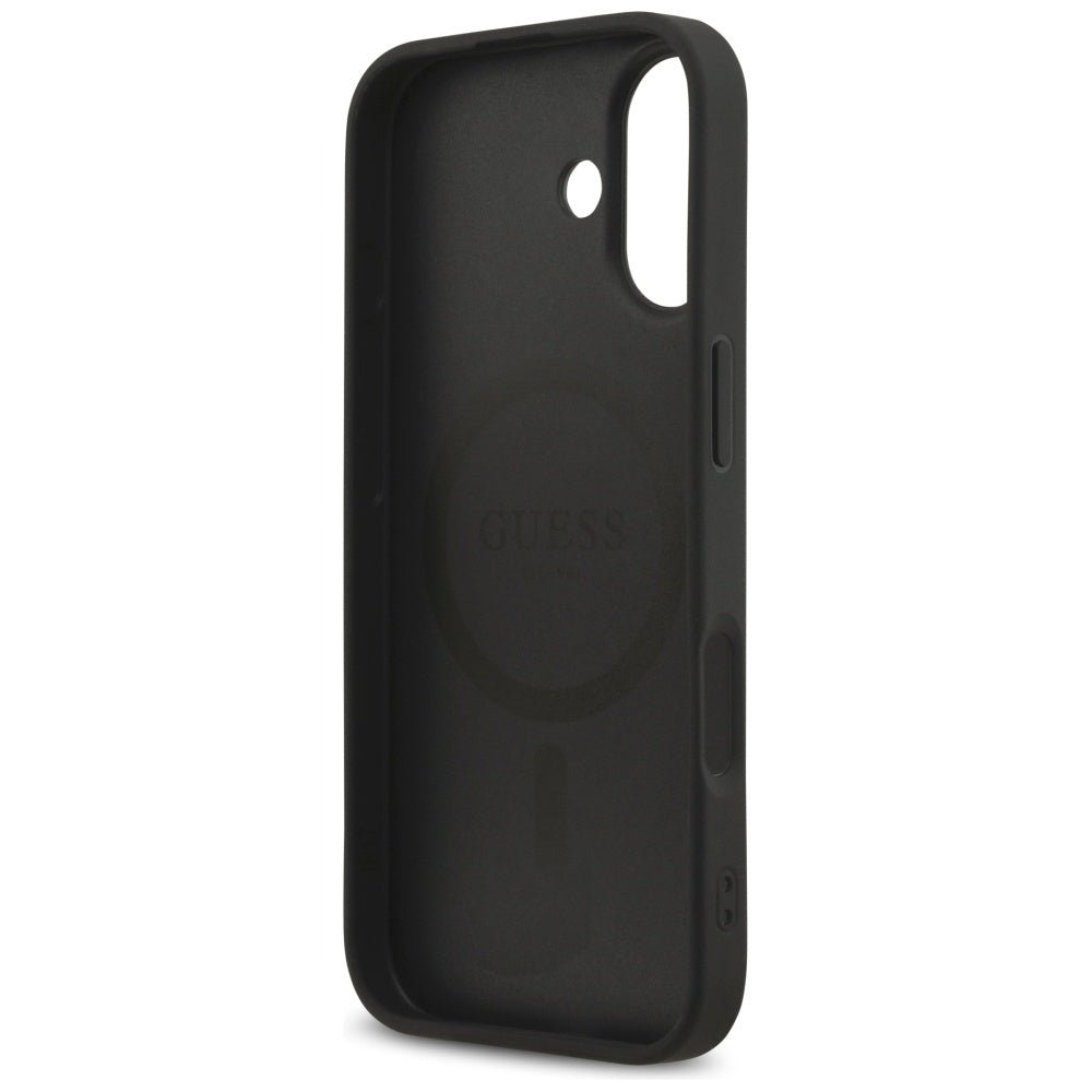 Guess iPhone 17 - Saffiano Classic Logo MagSafe - Σκληρή Θήκη με Πλαίσιο Σιλικόνης και Επένδυση Οικολογικού Δέρματος - Black - GUHMP17SPSAHMCK