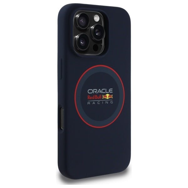 Red Bull iPhone 16 Pro - Silicone Red Ring - MagSafe Σκληρή Θήκη με Πλαίσιο Σιλικόνης - Navy - RBHMP16L24SIILVR