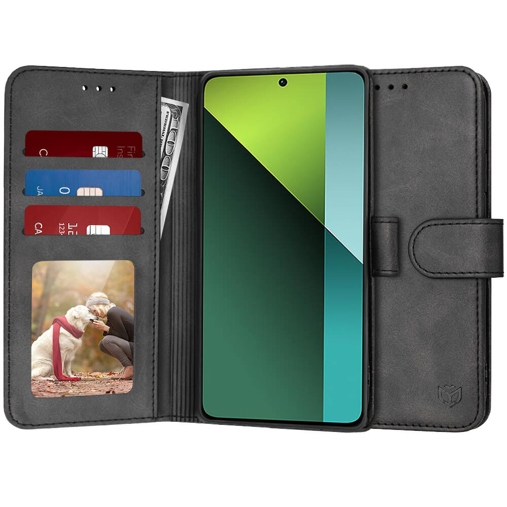Techsuit Xiaomi Redmi Note 13 Pro 5G / Poco X6 - Diary Book - Θήκη Πορτοφόλι από Δερματίνη με Stand - Black