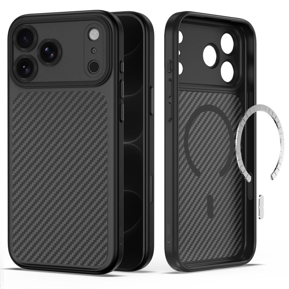 Tech-Protect iPhone 18 Pro Max / iPhone 17 Pro Max - Σκληρή Θήκη με Πλαίσιο Σιλικόνης MagSafe - MagCam - Carbon Black